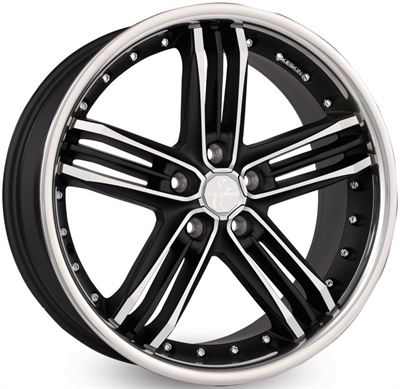 Keskin Kt11 Matt Black Front Polished - Steel Lip 9.5x20" 5x112 ET45 Ø66.6