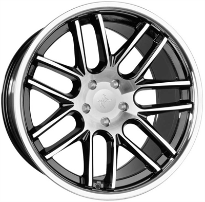 Keskin Kt14 Black Front Polished - Steel Lip 10x20" 5x112 ET20 Ø66.6