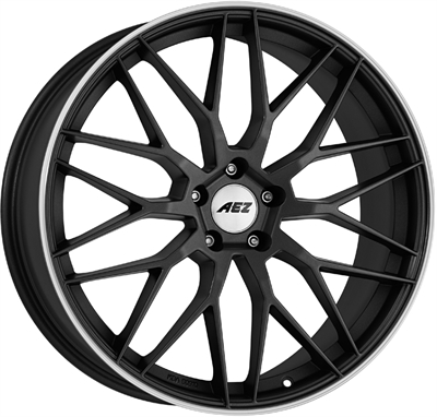 Aez Crest Gunmetal Matt - Polished Lip 8x18" 5x112 ET52 Ø70