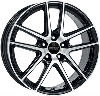 Anzio Split Black Polished 8x18" 5x114.3 ET45 Ø70