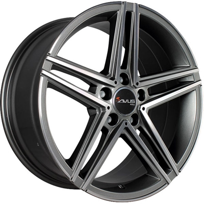 Avus Ac-515 Anthracite Polished 8.5x18" 5x112 ET45 Ø66.4