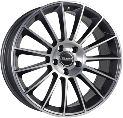 Ocean Pontos Anthracite Polish 8x18" 5x112 ET35 Ø66.6
