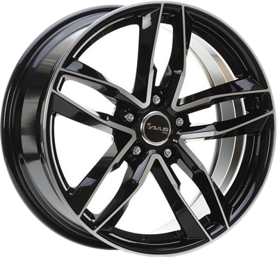 Avus Af16 Black Polished 8x18" 5x112 ET45 Ø66.6