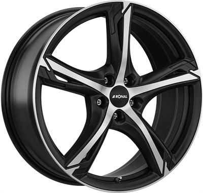 Ronal R62 Jet Black Matt - Diamond Cut 7.5x18" 5x105 ET42 Ø56.6