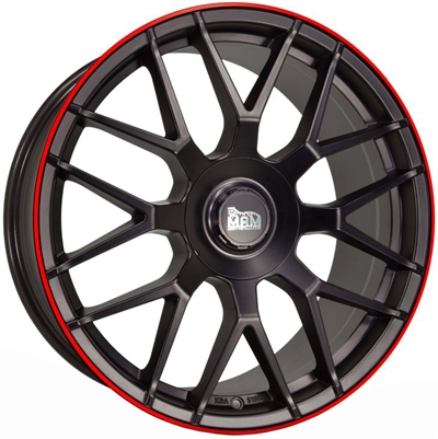 Mam Gt1 Matt Black - Red Lip 8x18" 5x100 ET45 Ø66.6