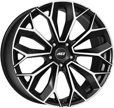 Aez Leipzig Black & Polished 9x20" 5x108 ET48 Ø63.3